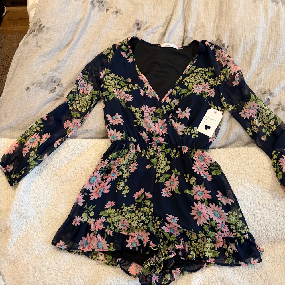 Floral Long Sleeve Romper